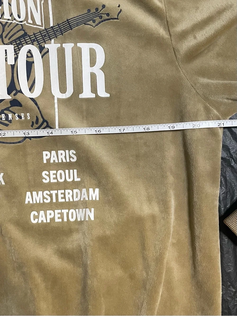 True Religion Men's World Tour Tan Velour Zip-Up Track Jacket M
